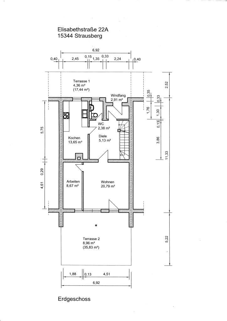 Grundriss Erdgeschoss Einfamilienhaus Strausberg