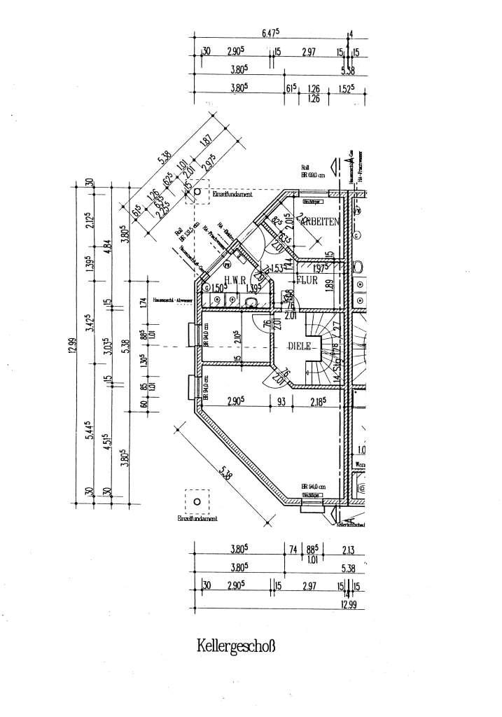 Grundriss Kellergeschoss Doppelhaush�lfte Strausberg