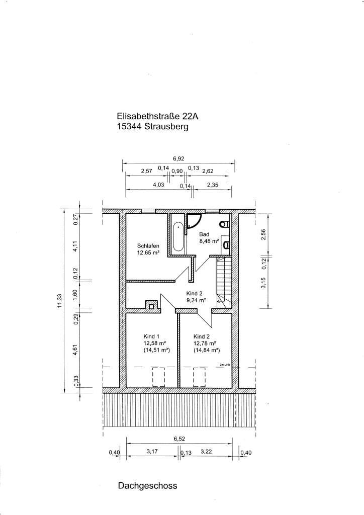 Grundriss Dachgeschoss Einfamilienhaus Strausberg