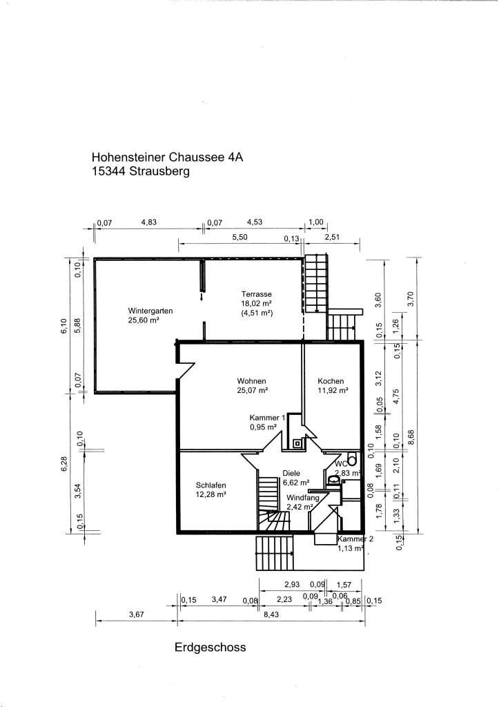 Grundriss Erdgeschoss Einfamilienhaus Strausberg
