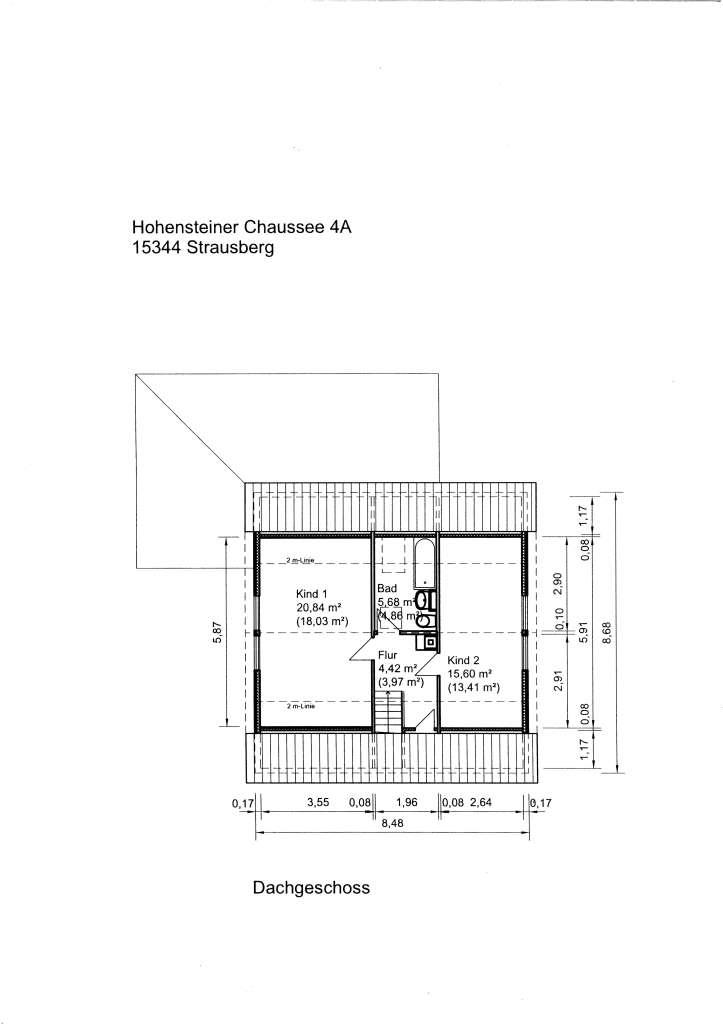Grundriss Dachgeschoss Einfamilienhaus Strausberg