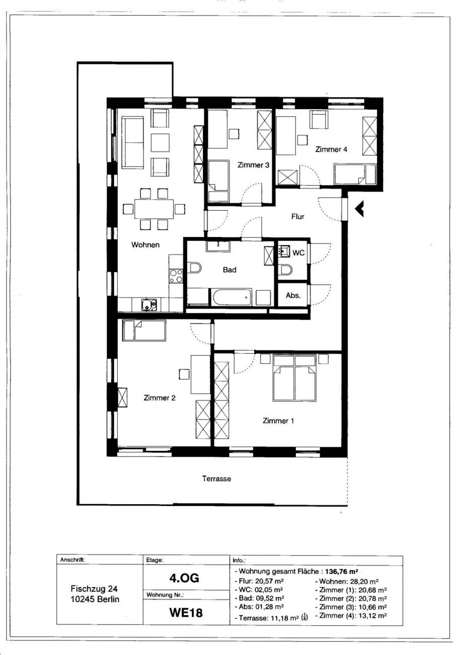 Grundriss Dachgeschosswohnung Berlin