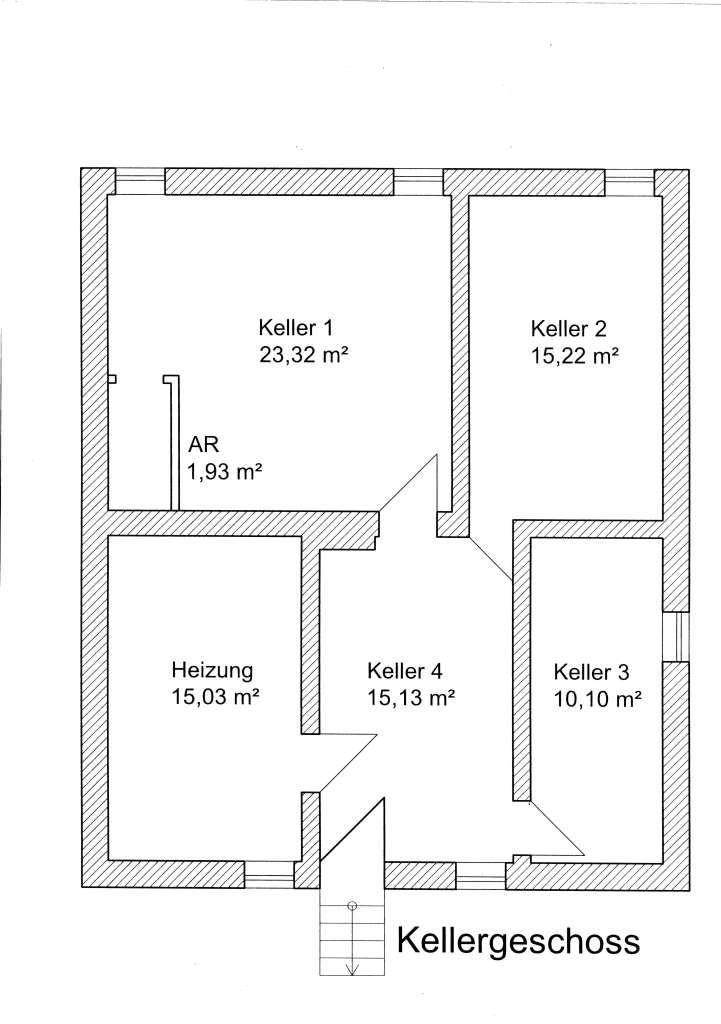 Grundriss Kellergeschoss Zweifamilienhaus R�dersdorf OT Hennickendorf